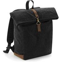 Quadra Men's Heritage Leather Accents Backpack in Black
