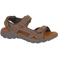 Roamers Men's Leather Flat Sports Sandals in Brown | Size: 7