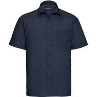 Russell Collection Men's Poplin Easy-Care Short-Sleeved Shirt in Navy | Size: 8