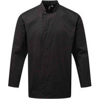 Premier Men's Essential Long-Sleeved Chef Jacket in Black | Size: 4XL