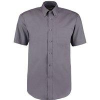 Kustom Kit Men's Oxford Short-Sleeved Formal Shirt in Charcoal | Size: 23 inches