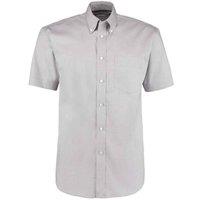 Kustom Kit Men's Oxford Short-Sleeved Formal Shirt in Silver | Size: 20 inches
