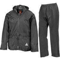 Result Men's Waterproof Jacket & Trousers Set in Black | Size: Small