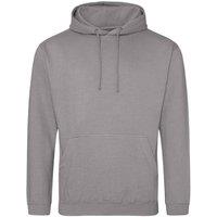 AWDis Men's College Hooded Sweatshirt Hoodie in Light Grey | Size: Large