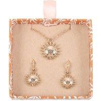 Something Different Men's Sun Earring & Necklace Set in Gold
