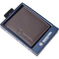 Lambretta Men's Logo Leather Wallet in Dark Brown