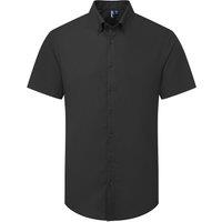 Premier Men's Supreme Oxford Short-Sleeved Formal Shirt in Black | Size: 4XL