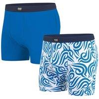 Atlas for Men Men's Stretch Boxer Shorts Pack of 2 in Blue | Size: 4XL