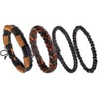 Atlas for Men Men's Cord Bracelet (Pack of 4) in Beige