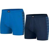 Atlas for Men Men's Patterned Boxer Shorts Pack of 2 in Duck Egg Blue | Size: Large