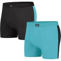 Atlas for Men Men's Stretch Boxer Shorts Pack of 2 in Jet Black | Size: XL