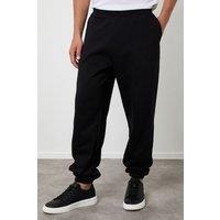 Threadbare Men's Relaxed Fit Cuffed Joggers in Black | Size: Large