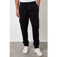 Threadbare Men's Cargo Joggers in Black | Size: XL