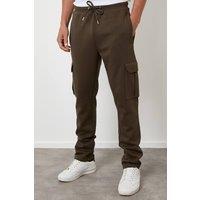 Threadbare Men's Cargo Joggers in Khaki | Size: Large
