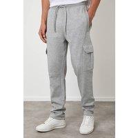 Threadbare Men's Cargo Joggers in Light Grey | Size: XL