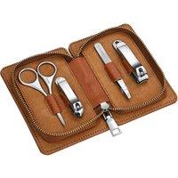 Breed Men's Sabre 4 Piece Surgical Steel Groom Kit in Camel