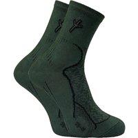 Dr Hunter Men's 2 Pack Cotton Hiking Boot Socks with Silver Technology in Green | Size: 12-14