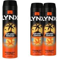 Lynx Men's Sunset Fresh XL 48Hr HD Fragrance Body Spray Deodorant, 200ml in Black