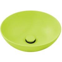 Living and Home Ceramic Countertop Washbasin with Waste Kit in Green