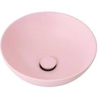 Living and Home Ceramic Countertop Washbasin with Waste Kit in Pink