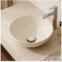 Living and Home Ceramic Countertop Round Washbasin with Drainer in White