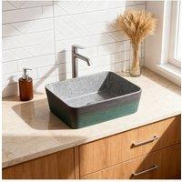 Living and Home Ceramic Countertop Washbasin Vessel Sink with Waste Kit