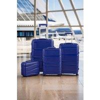 H&O Direct 4PCS Fashion Lockable Travel Suitcase Set in Blue
