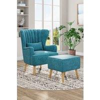 H&O Direct Luxury Faux Wool Lounge Set in Blue