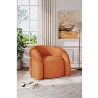 H&O Direct Plush Curved Accent Chair in Tangerine