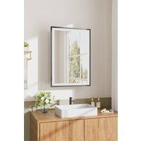 Living and Home Modern Black Surface Mount LED Mirror Cabinet