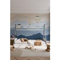 Living and Home Grey Montessori Children's Floor Bed with White Headboard