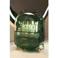 Living and Home Three Layer Cosmetic Makeup Storage Organiser Skincare Display Box Case With Portable Handle in Green