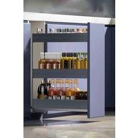 Living and Home 3-Tier Kitchen Cabinet Pull Out Aluminium Shelf Storage Drawer 15cm W x 43cm D x 45cm H in Black | Size: 15 cm W x 43 cm D x 45 cm H