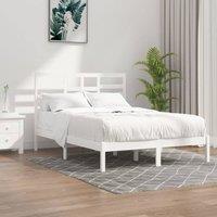 Berkfield Home Bed Frame White Solid Wood 120x190 cm Small Double