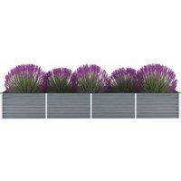 Berkfield Home Garden Raised Bed Galvanised Steel 320x80x45 cm Grey | Size: 320 x 80 x 45 cm