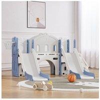 H&O Direct Children's Indoor Slide, Household Toys, Multifunctional Baby Slide in Blue