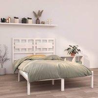 Berkfield Home Bed Frame White Solid Wood 120x200 cm | Size: Small Double