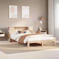 Berkfield Home Bookcase Bed without Mattress 140x200cm Solid Wood Pine in Brown | Size: 140x200 cm