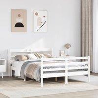 Berkfield Home Bed Frame with Headboard without Mattress White 120x200 cm | Size: Small Double