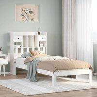Berkfield Home Bookcase Bed without Mattress White 90x190cm Solid Wood Pine | Size: 90x190 cm