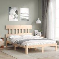 Berkfield Home Bed Frame without Mattress Small Double Solid Wood Pine in Brown