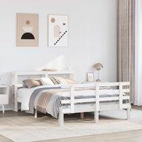 Berkfield Home Bed Frame with Headboard without Mattress White 140x190 cm