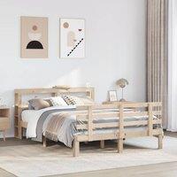 Berkfield Home Bed Frame with Headboard without Mattress 140x190 cm in Brown