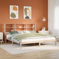 Berkfield Home Bookcase Bed without Mattress 180x200 cm Super King Solid Wood Pine in Brown