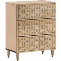 Berkfield Home Side Cabinet 60x33x75 cm Solid Wood Mango in Brown | Size: 60 x 33 x 75 cm