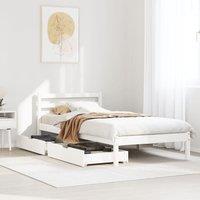 Berkfield Home Bed Frame without Mattress White 100x200 cm Solid Wood Pine