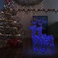 Berkfield Home Reindeer Christmas Decorations 2 pcs 60x16x100 cm Acrylic in Blue | Size: 60 x 16 x 100 cm