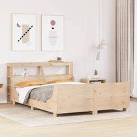 Berkfield Home Bed Frame without Mattress 140x200 cm Solid Wood Pine in Brown