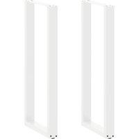 Berkfield Home Coffee Table Legs U-Shaped 2 pcs White 40x(110-111) cm Steel