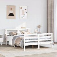 Berkfield Home Bed Frame without Mattress White 120x200 cm Solid Wood Pine | Size: Small Double